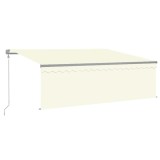 Cumpara ieftin Copertina automata cu stor&amp;senzor vant&amp;LED, crem, 4x3 m