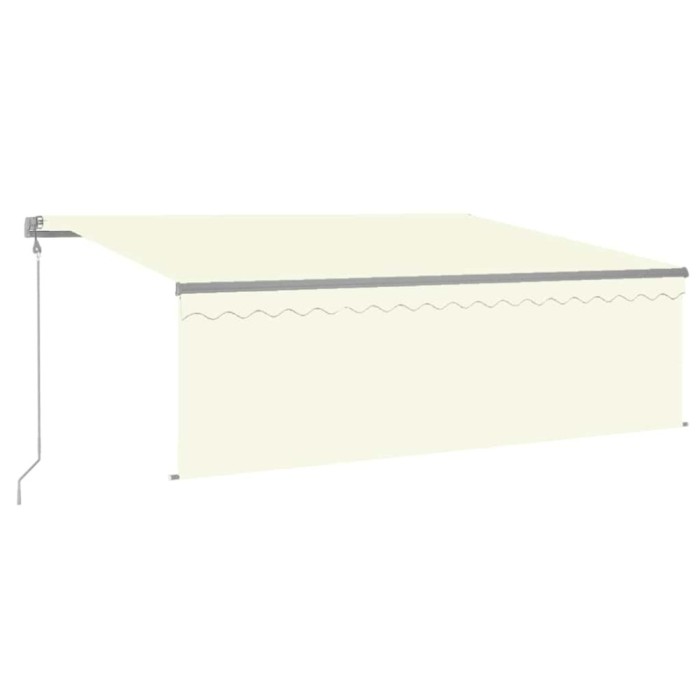 Copertina automata cu stor&amp;senzor vant&amp;LED, crem, 4x3 m