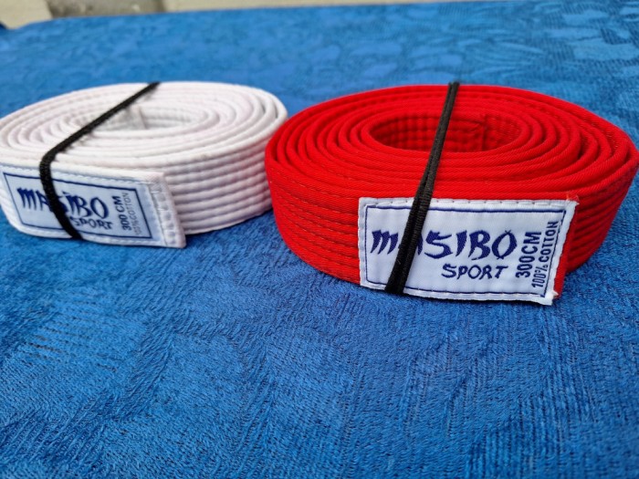 Karate | Centura Antrenament Masibo Sport | alb*rosu 300 cm**