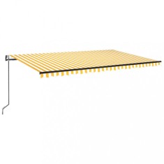 Copertina automata cu senzor vant&amp;LED, galben/alb, 500x300 cm