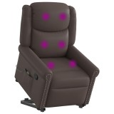 VidaXL Scaun &icirc;nclinabil pentru masaj &icirc;n picioare maro strălucitoare
