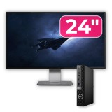 Pachet PC second hand Dell OptiPlex 7080 Mini cu i5, SSD si monitor 24 inch