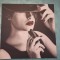 Tablou Vintage Sexy Elegant Cigar Woman Black &amp; White Red Lips Retro