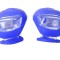 Set 2 lampi silicon pentru bicicleta, cu lumina alba, 3 moduri de luminare, impermeabile, albastru
