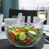 Salatiera Transparentă Plastic 4.2L cu Lingură și Furculiță, CMCLASS
