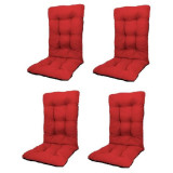 Set Perne pentru scaun de casa si gradina cu spatar, 48x48x75cm, culoare rosu, 4 buc/set