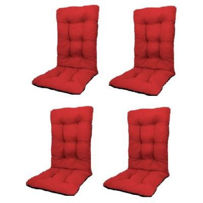 Set Perne pentru scaun de casa si gradina cu spatar, 48x48x75cm, culoare rosu, 4 buc/set foto