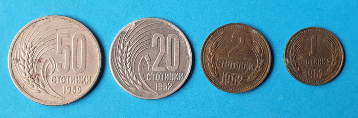 Moneda veche Bulgaria Lot x 4 piese - Stotinki - valori diferite