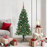 VidaXL Pom de Crăciun Artificial pentru Colț Verde 150 cm PVC și Metal 3397258