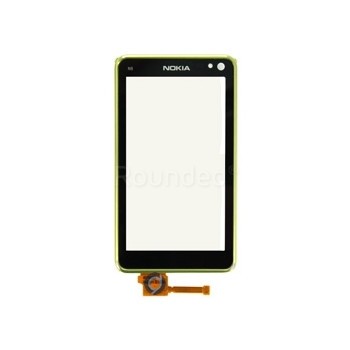 Capacul frontal al Nokia N8 și ecranul tactil verde foto