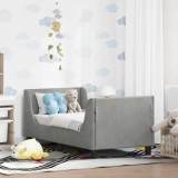 vidaXL Cadru de pat pentru copii cu spătar Gri deschis 70 x 140 cm 42010847