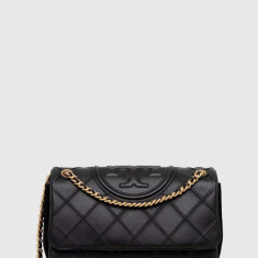 Tory Burch poseta de piele culoarea negru