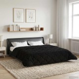vidaXL Duvet de iarnă Negru 200 x 240 cm Microfibră și fleece Teddy 42026329