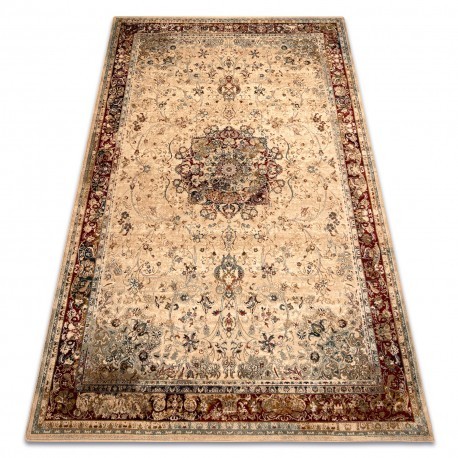 Covor de l&acirc;nă Polonia KORDOBA25 Rozetă, cadru rubinie, 170x235 cm