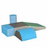 HOMCOM Joc de Constructie pentru Copii 1-3 Ani din Piele PU și Umplutură EPE, 40.6x40.6x20.3 cm, Multicolor | Aosom Romania