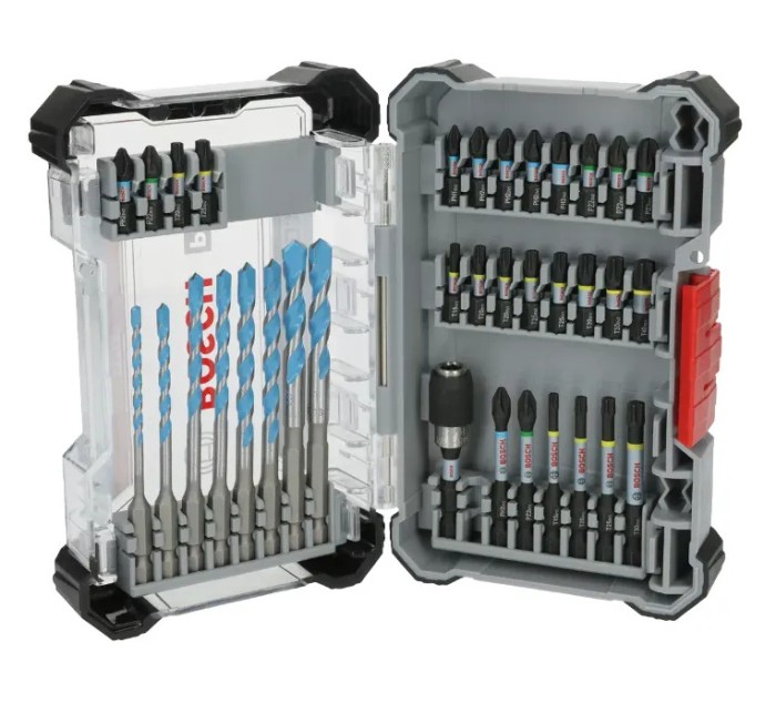 BOSCH Set mixt de 35 de accesorii pentru insurubare si gaurire Multi Construction PRO Impact, prindere hexagon 1/4&amp;quot;