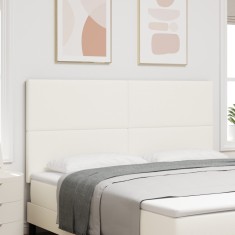 vidaXL Tablie de pat design simplu, crem, 180 cm catifea raiata foto