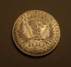 Franta 100 Franci Francs 1984 UNC Marie Curie Argint Piesa de Colectie foto