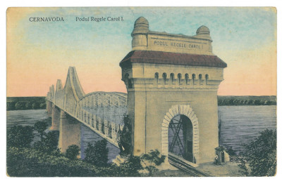 2261 - CERNAVODA, Dobrogea, Bridge Carol I, Romania - old postcard - unused foto