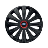 Cumpara ieftin Set 4 capace roti Negre Cu Inel Rosu Trend R15 Compatibil Cu Ford