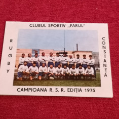Calendar (de buzunar) rugby - CS "FARUL" Constanta (Campioana RSR - 1975)