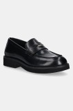 BOSS mocasini de piele Eleri culoarea negru, cu toc plat, 50548761