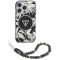 Husa pentru iPhone 16 Pro - Guess IML Palm Trees Triangle with Pearl Strap MagSafe (GUHMP16LHPCTPLSK) - Black