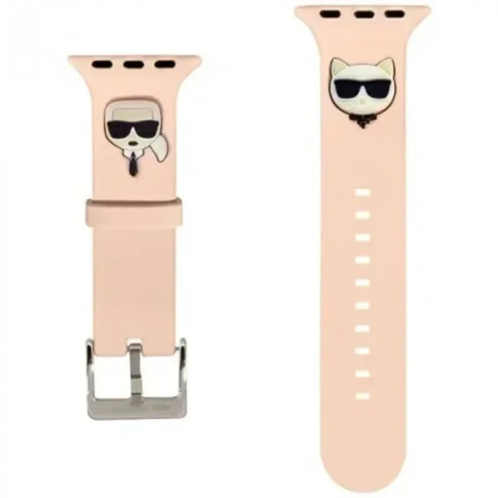 Curea Karl Lagerfeld Choupette pentru Apple Watch 42/44mm Pink