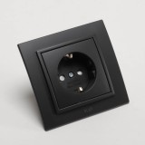 Priză Schuko 16A negru mat Zena - ELBI