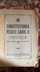 CONSTITUTIUNEA REGELE CAROL II ,promulgata prin inalt decret regal din1938 foto