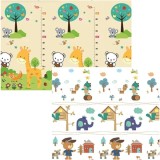 Covoras pentru Copii, Cyrax, cu 2 Fete, Model ZOO/Ursulet, din XPE+PE, Impermeabil, Antiderapant, Protectie Termica, +3 Luni, Pliabil, 180 x 200 x 1.5