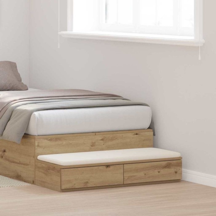 vidaXL Sertare pentru pat stejar artizanal 75 x 36.5 x 16.5 cm 866970