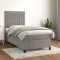 Gossi pat box spring cu saltea, gri deschis, 80x200 cm, catifea
