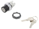 Comutator rotativ cu cheie 22mm negru/argintiu