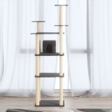 VidaXL Ansamblu pisici, st&acirc;lpi din funie sisal, gri &icirc;nchis, 171 cm