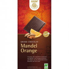 Ciocolata Amaruie cu Migdale si Portocale Bio 100 grame Gepa