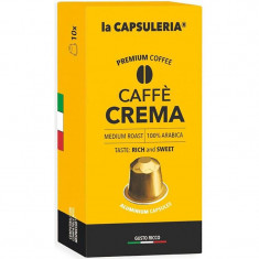 Cafea Crema, 100% Arabica 10 capsule de aluminiu compatibile Nespresso, La Capsuleria