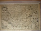 HARTA - REGATUL UNGARIEI, TRANSILVANIA, MOLDOVA, VALAHIA, CROATIA, etc - 1691