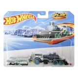 Hot Wheels Camion Flota Nitro Rail Track, Scara 1:64, Multicolor, Jucarie Baieti 3+ Ani