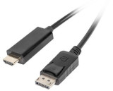 Cablu Lanberg CA-DPHD-10CC-0018-BK, DisplayPort - HDMI, 1.8 m (Negru)