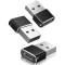 Set 3x Adaptor mini USB tip C la USB, viteza rapida de transfer - Negru