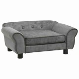 Canapea pentru caini, gri, 72x45x30 cm, plus