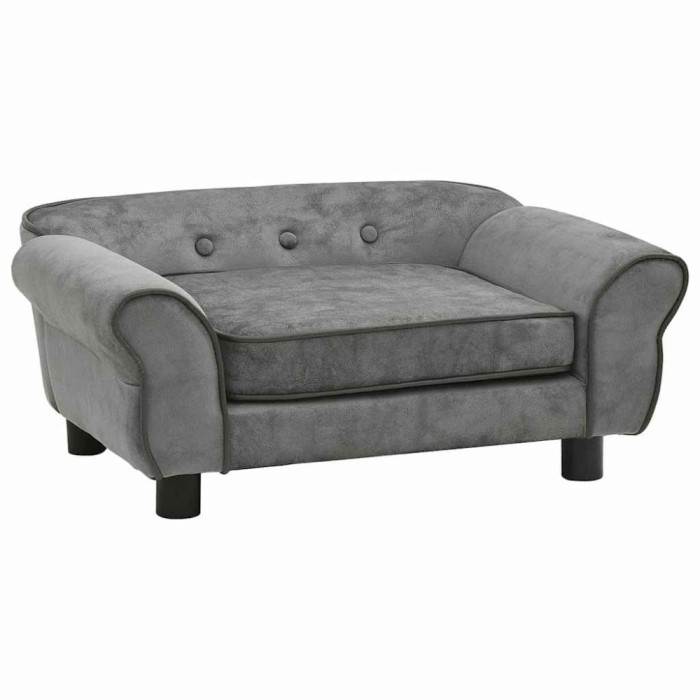 Canapea pentru caini, gri, 72x45x30 cm, plus