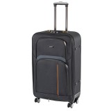 Troler Mare Leziter TraveLux Light 76x50x29 cm, Negru, Moale, 100L, Oxford 600D, 4 roti duble, Cod numeric