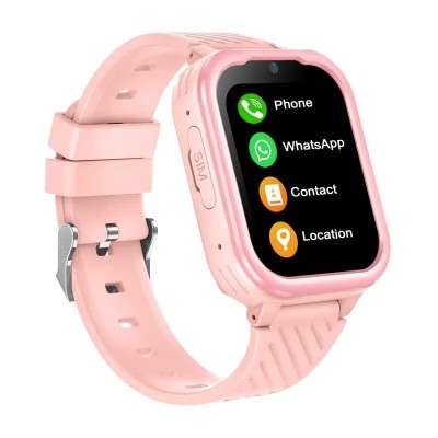 Ceas Smartwatch copii 4G, Slot Cartela SIM, WhatsApp, GPS, Wi-Fi, Camera, Mod Spion, Buton SOS, Apel Video, Mesaj Vocal, GITECH&amp;reg; G39, Roz foto