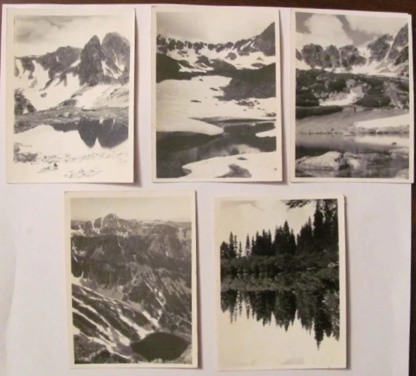 PVM - Lot 8 fotografii vechi tema montana munti 6 cm x 9 cm / probabil Romania