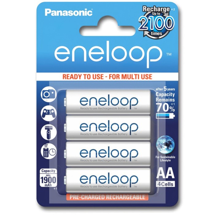 Baterie Panasonic Eneloop, AA / LR6 / 1.2V, Set 4 bucati, Reincarcabila, 1900mAh
