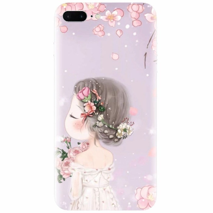 Husa silicon pentru Apple Iphone 7 Plus, Girl 001