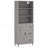 Dulap inalt, gri sonoma, 69,5x34x180 cm, lemn compozit