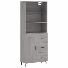Dulap inalt, gri sonoma, 69,5x34x180 cm, lemn compozit